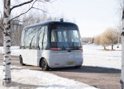 Första robotbussen för alla väder GACHA har sin debutresa i vintriga Helsingfors