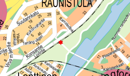 Underhållsarbete vid plankorsningen på Konsagränden 27.9. kl. 22.00 - 28.9. kl. 06.00
